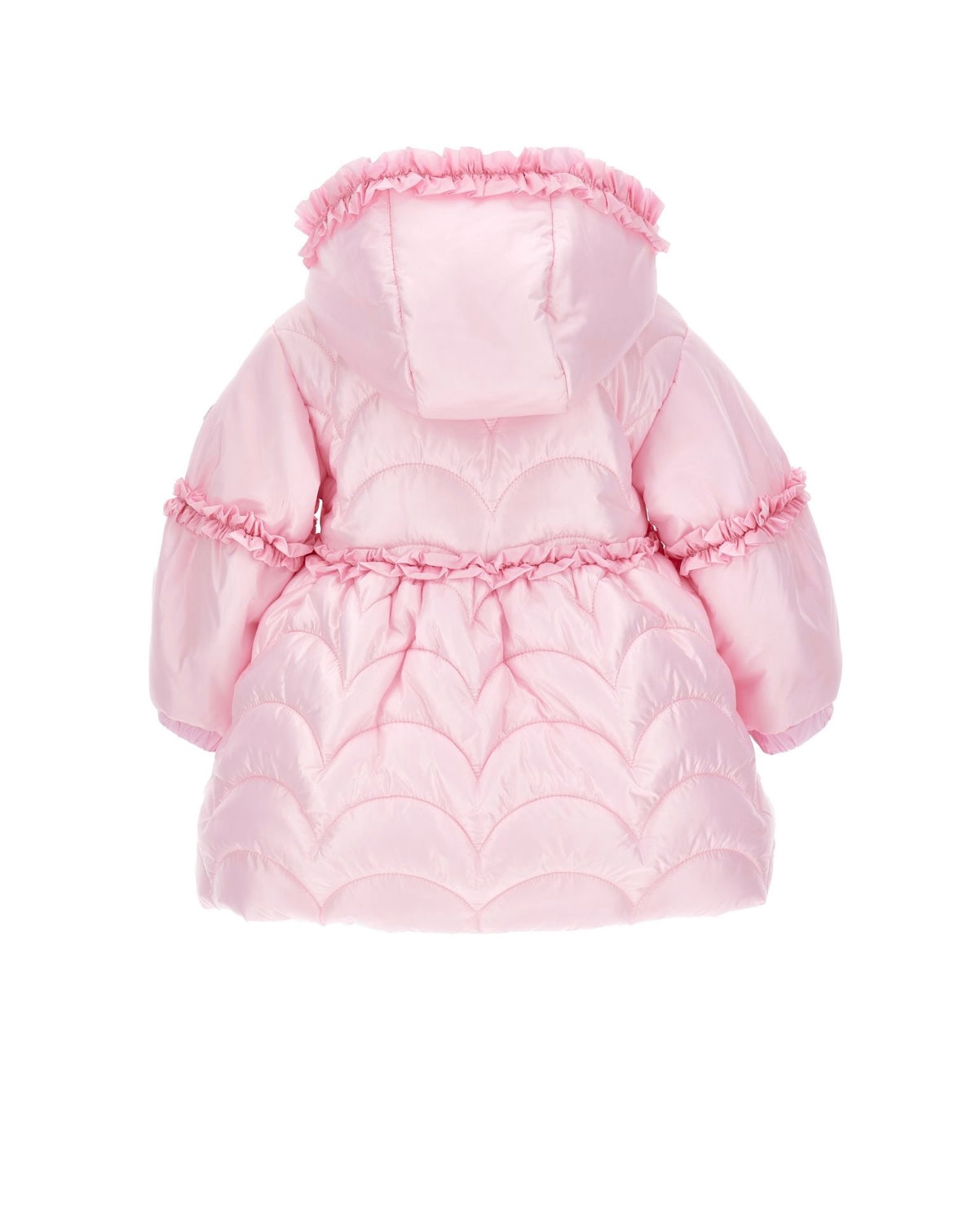 monnalisa pink hooded puffer coat