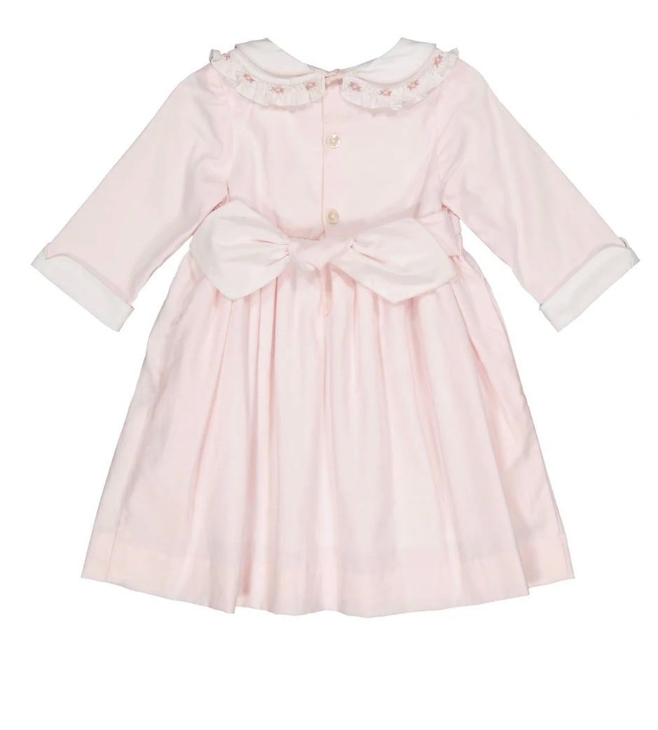 Kidiwi pink hand smocked cotton dress