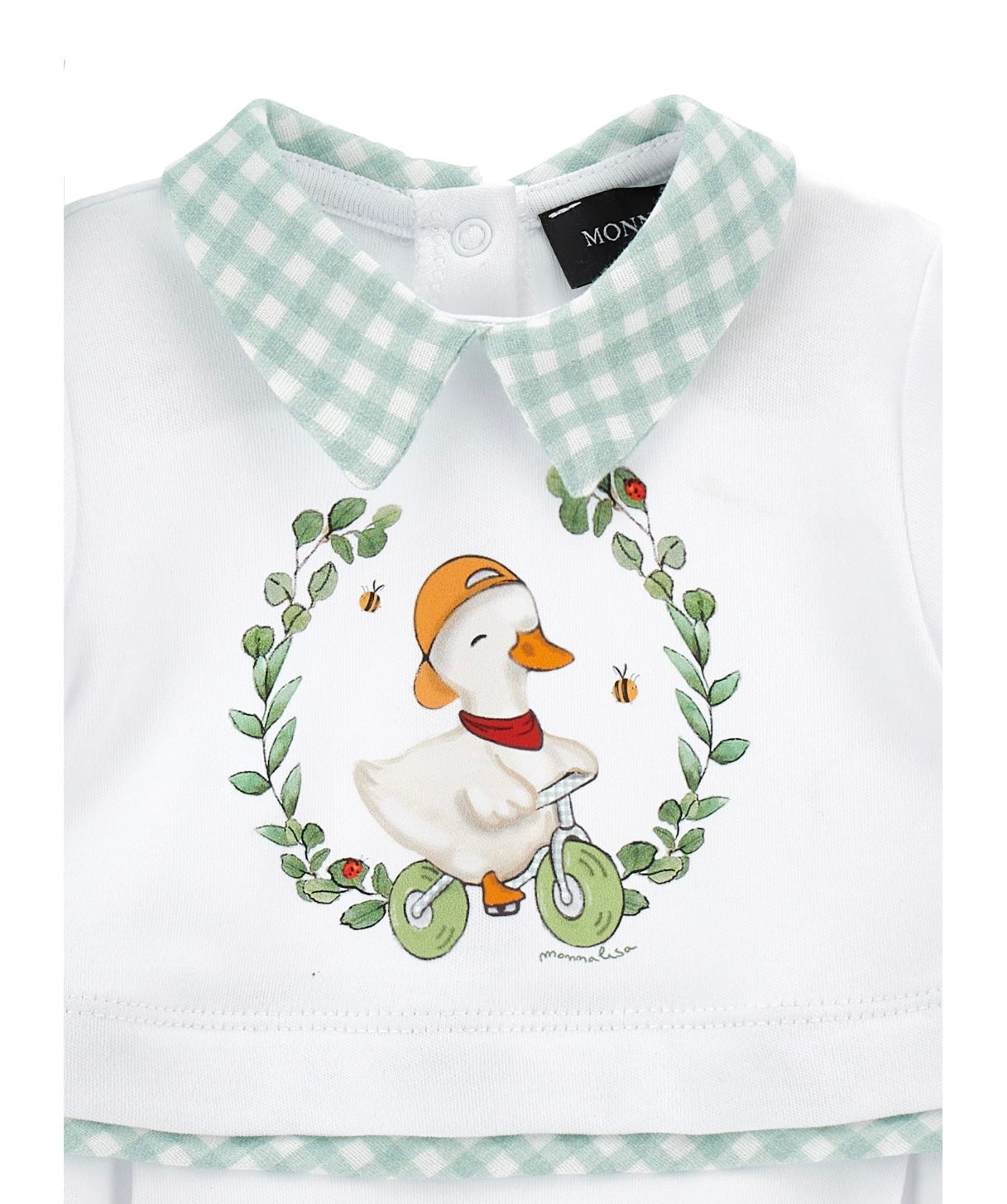 monnalisa mint green duck romper