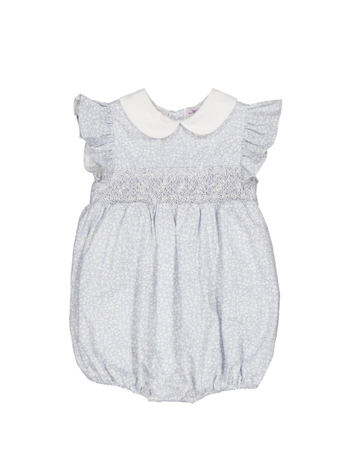 Kidiwi ‘Julyne’ sky blue floral smocked romper