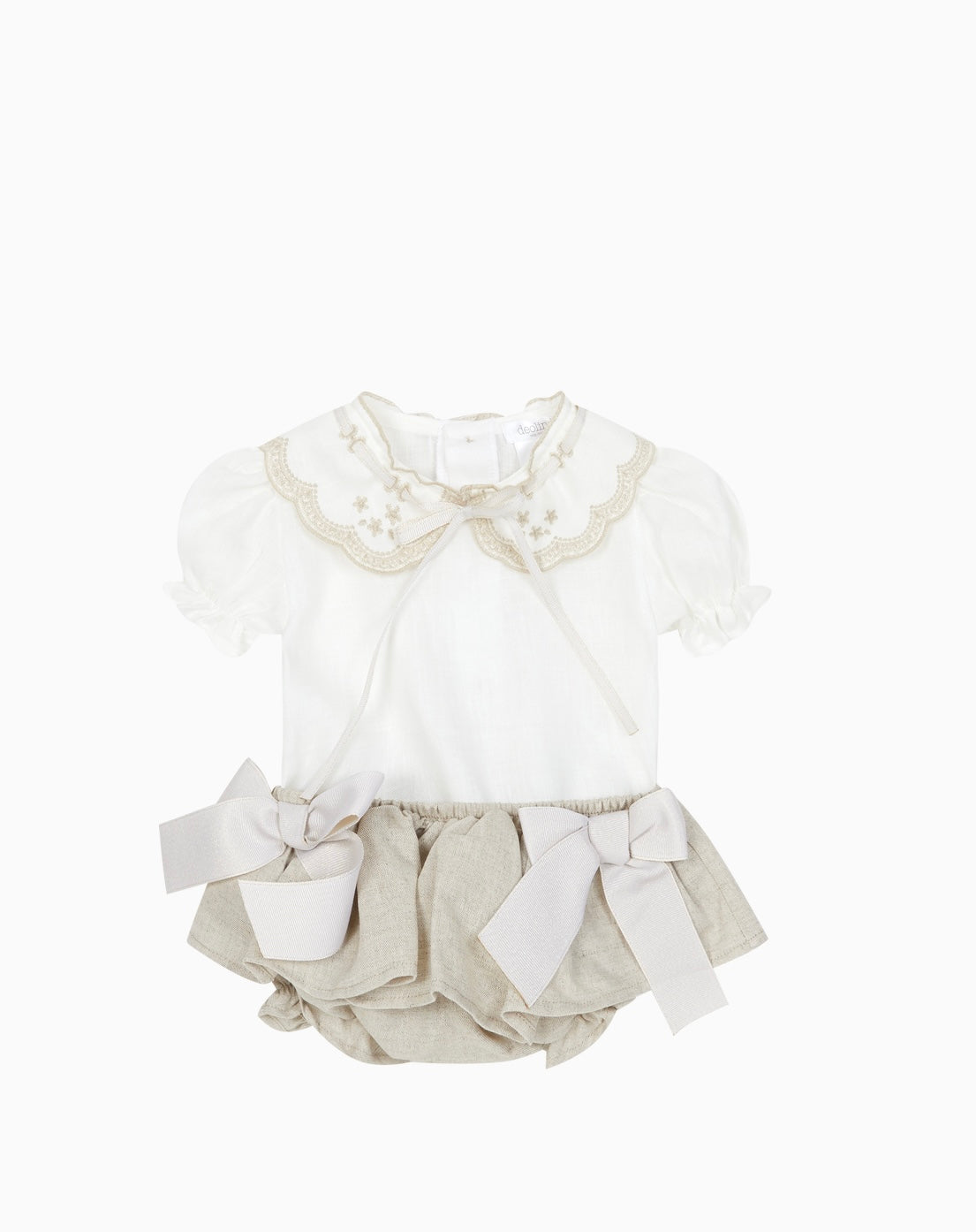 Chic by Deolinda biege shirt and frilled pant set