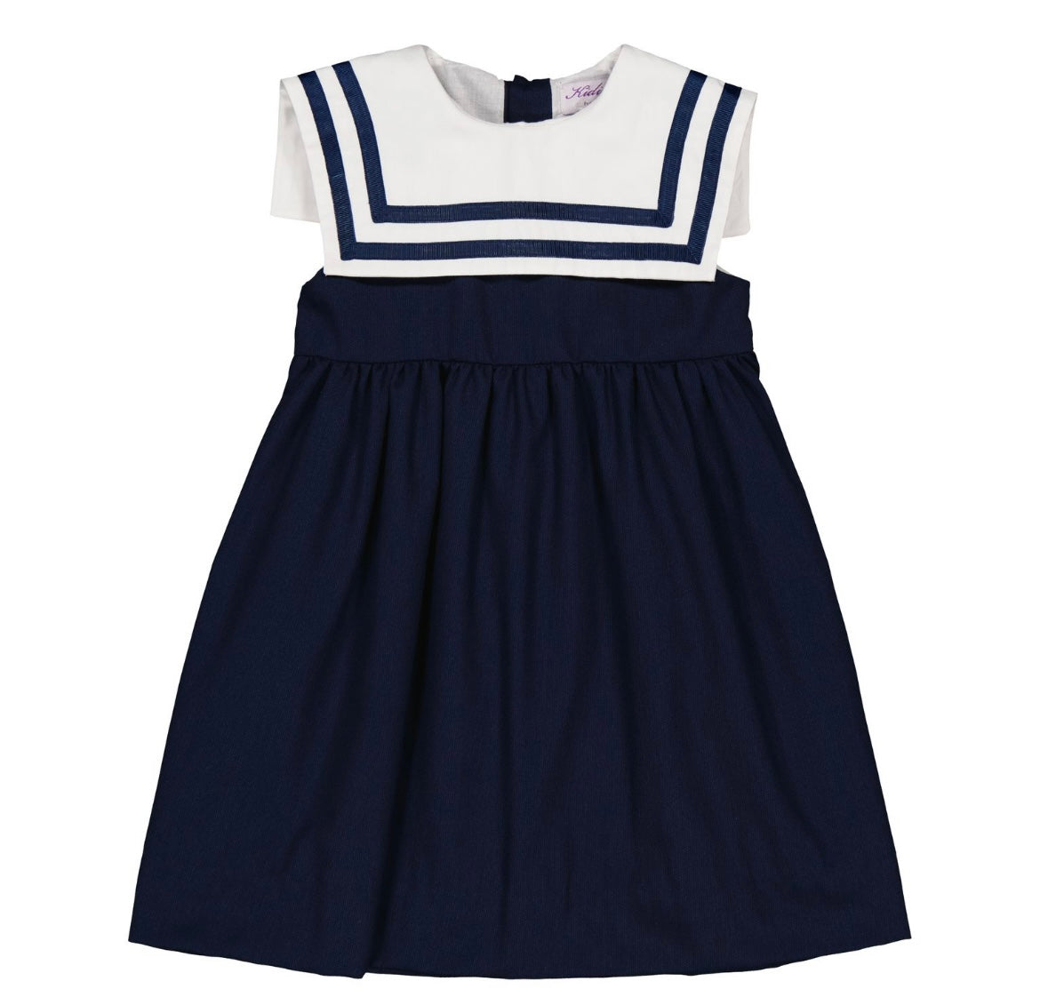 Kidiwi girls navy blue dress with sailor collar