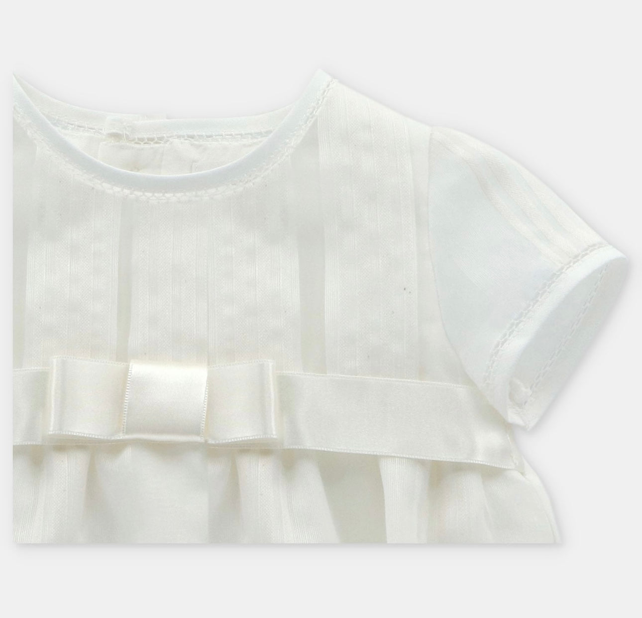 Martin Aranda ivory linen bow romper