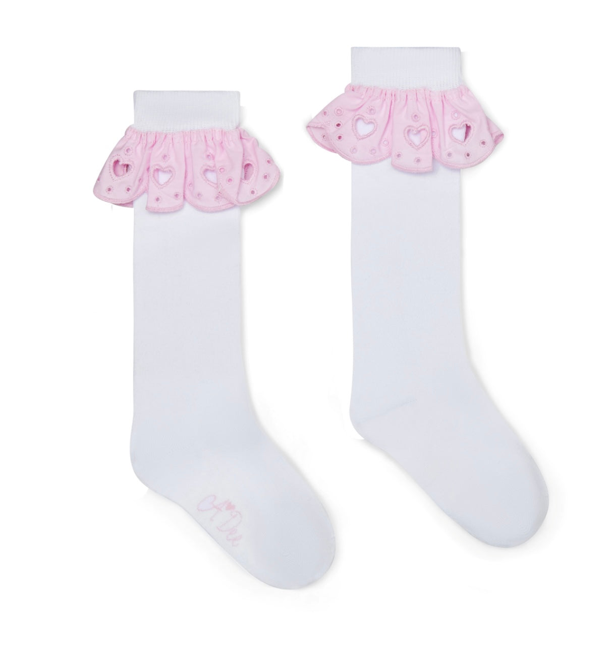 Adee ‘Rae’ white frilled knee high socks