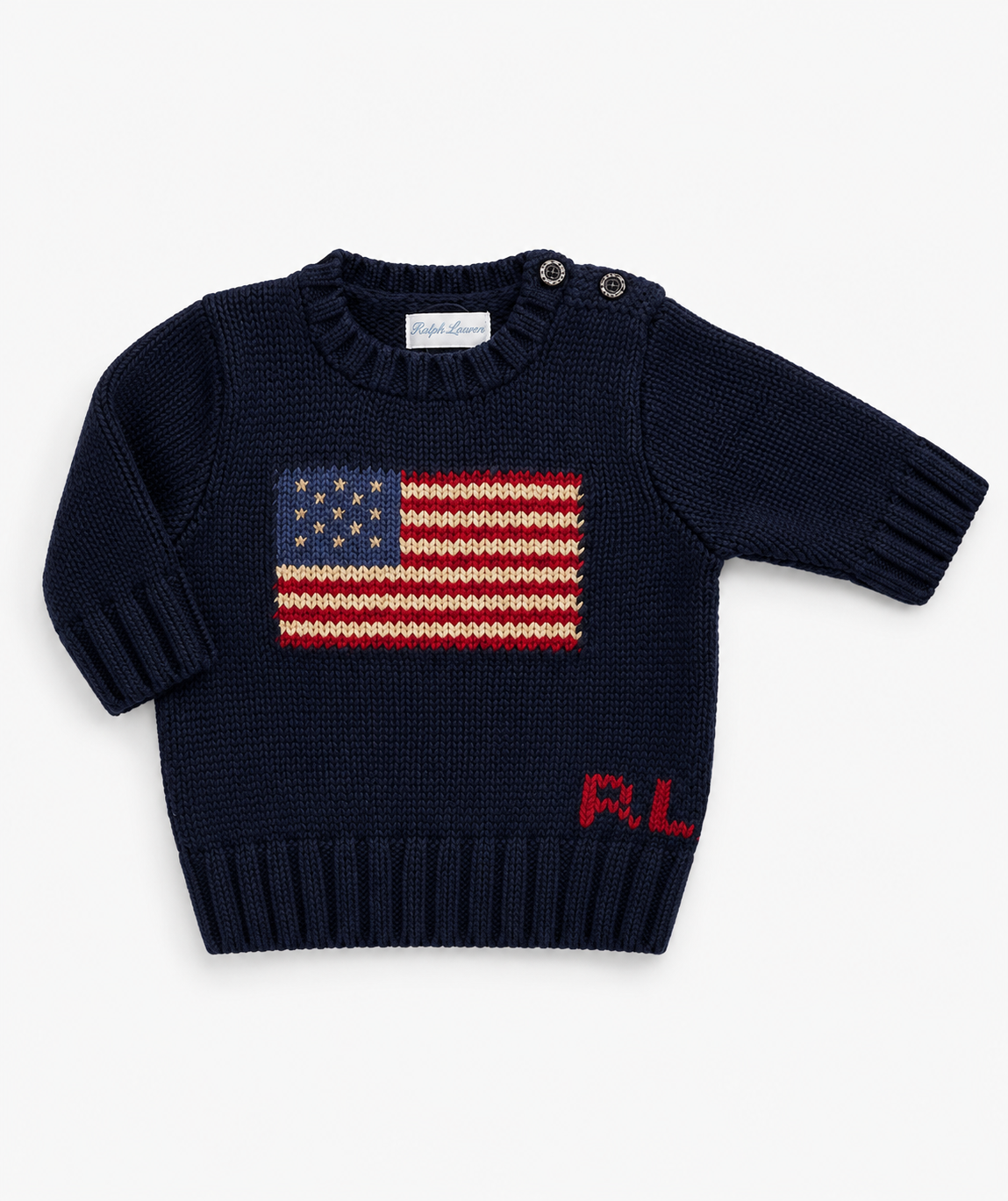 Ralph Lauren navy knitted America flag jumper