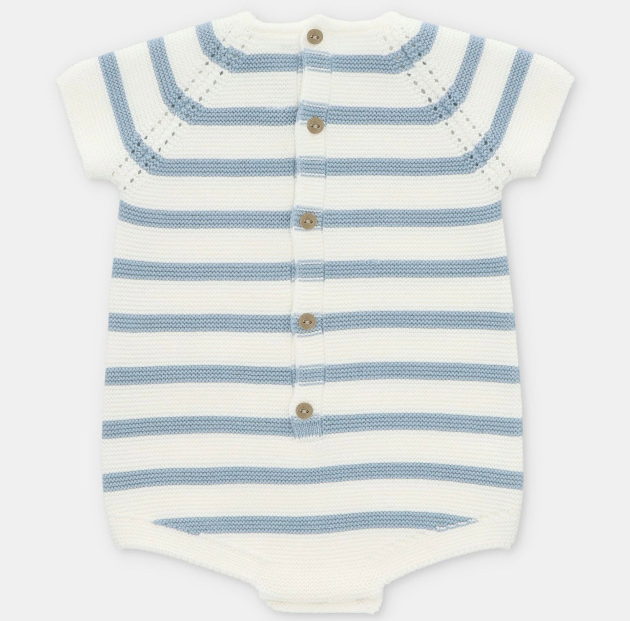 Martin Aranda blue & white stripe knit romper