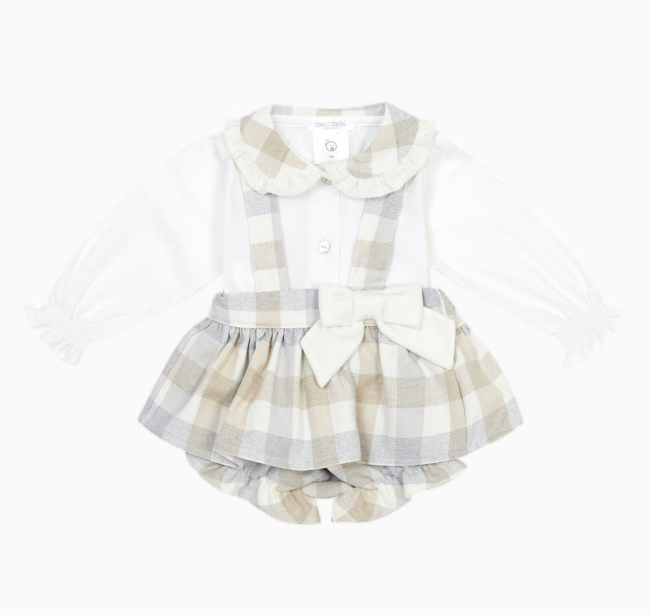 PRE ORDER - Deolinda beige & grey bloomer & blouse set