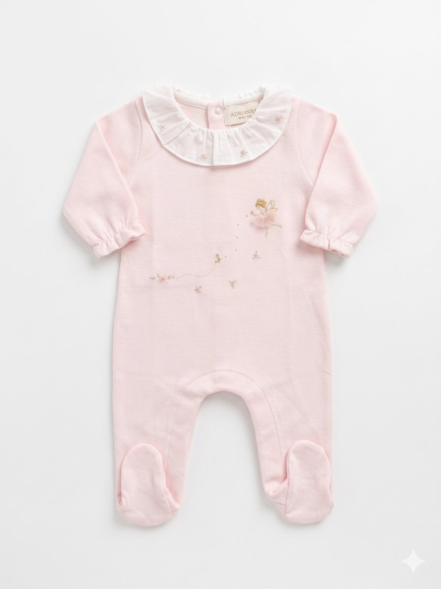 Adriana Mae fairy embroidered babygrow