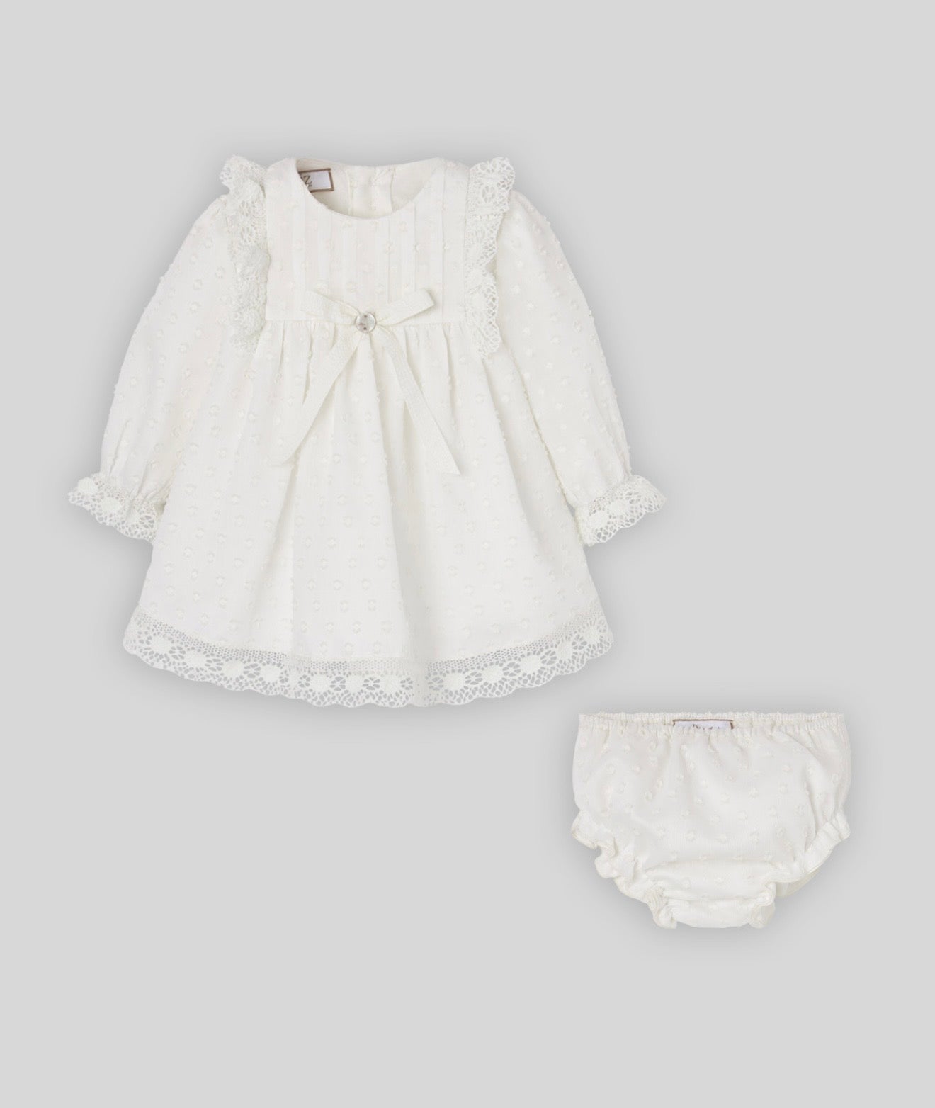 Paz Rodriguez ivory lace dress set