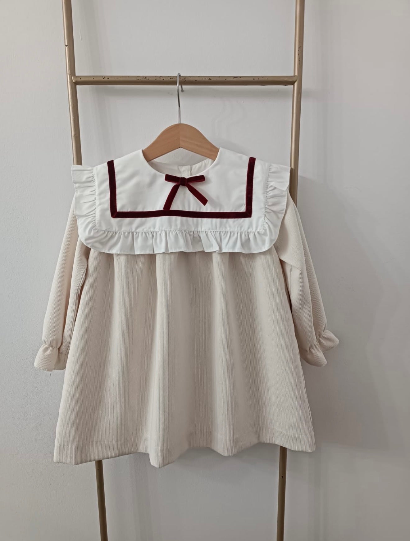 Puro mimo beige & red frilled dress