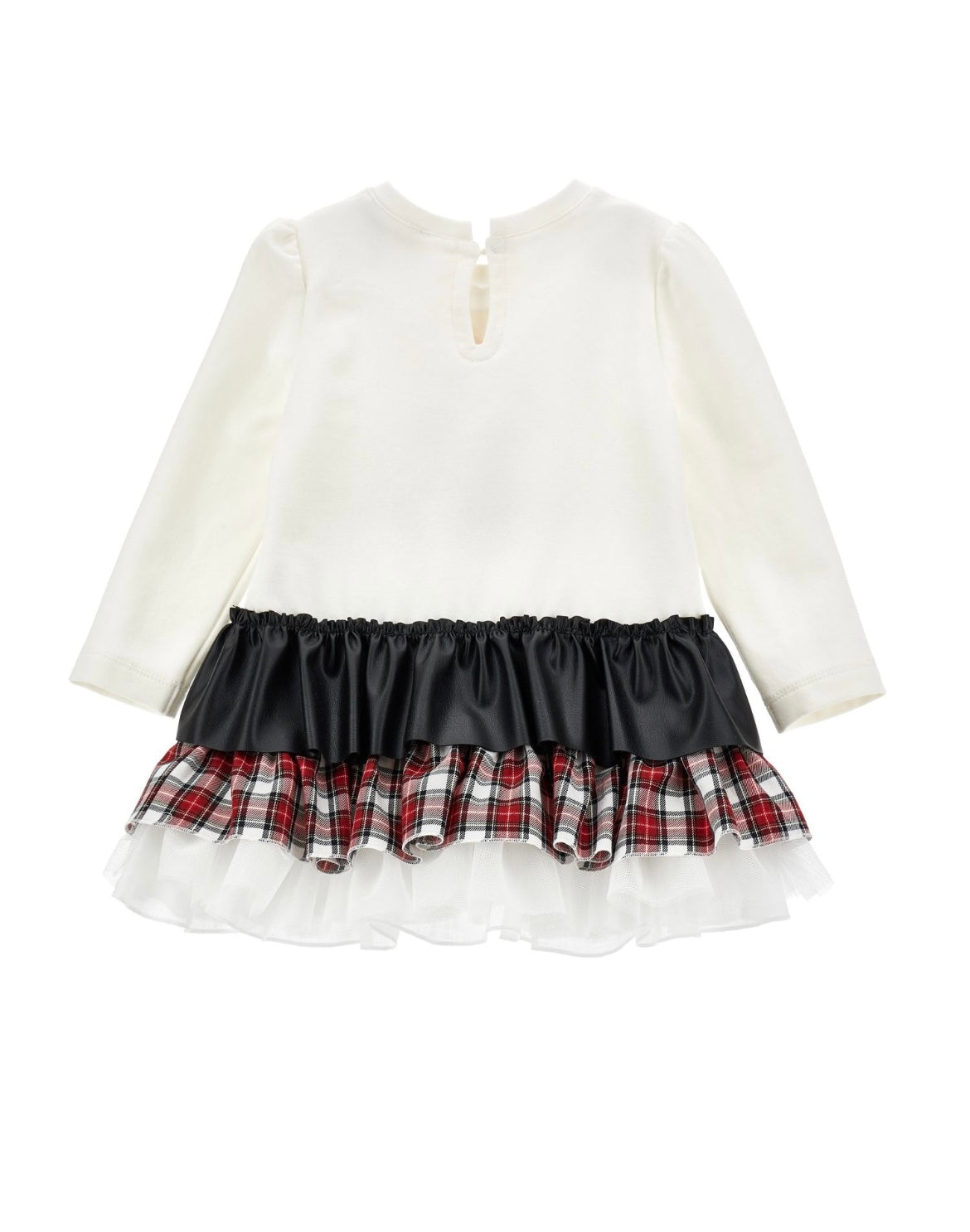 monnalisa teddy & tartan dress