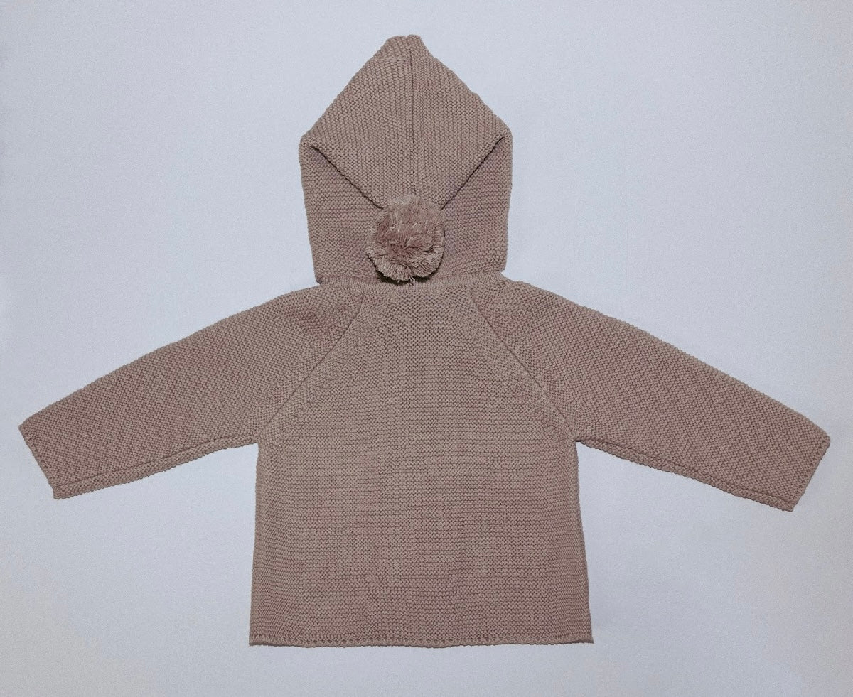 Rigola beige knit hooded cardigan