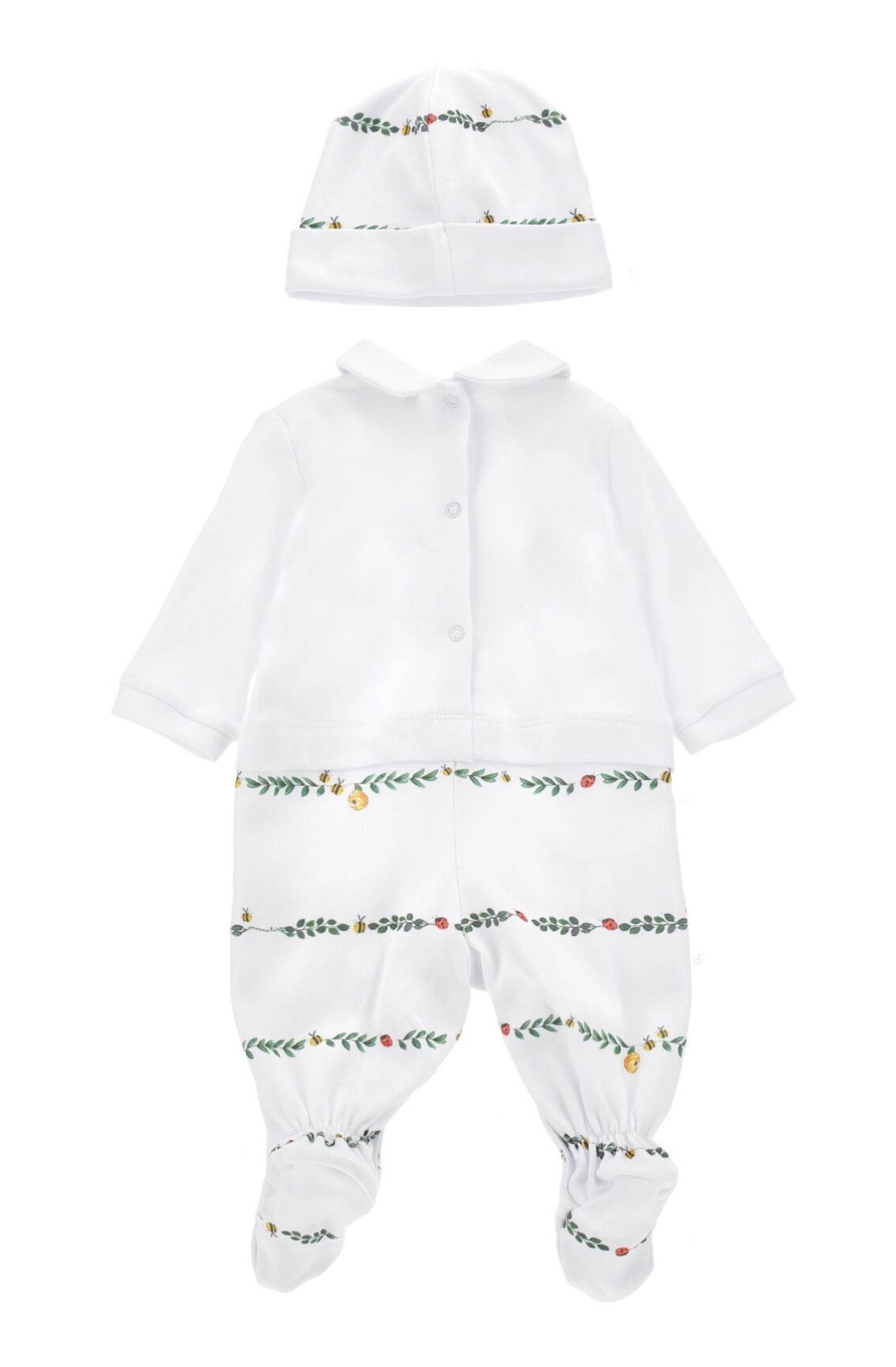 Monnalisa white & green frog babygrow set