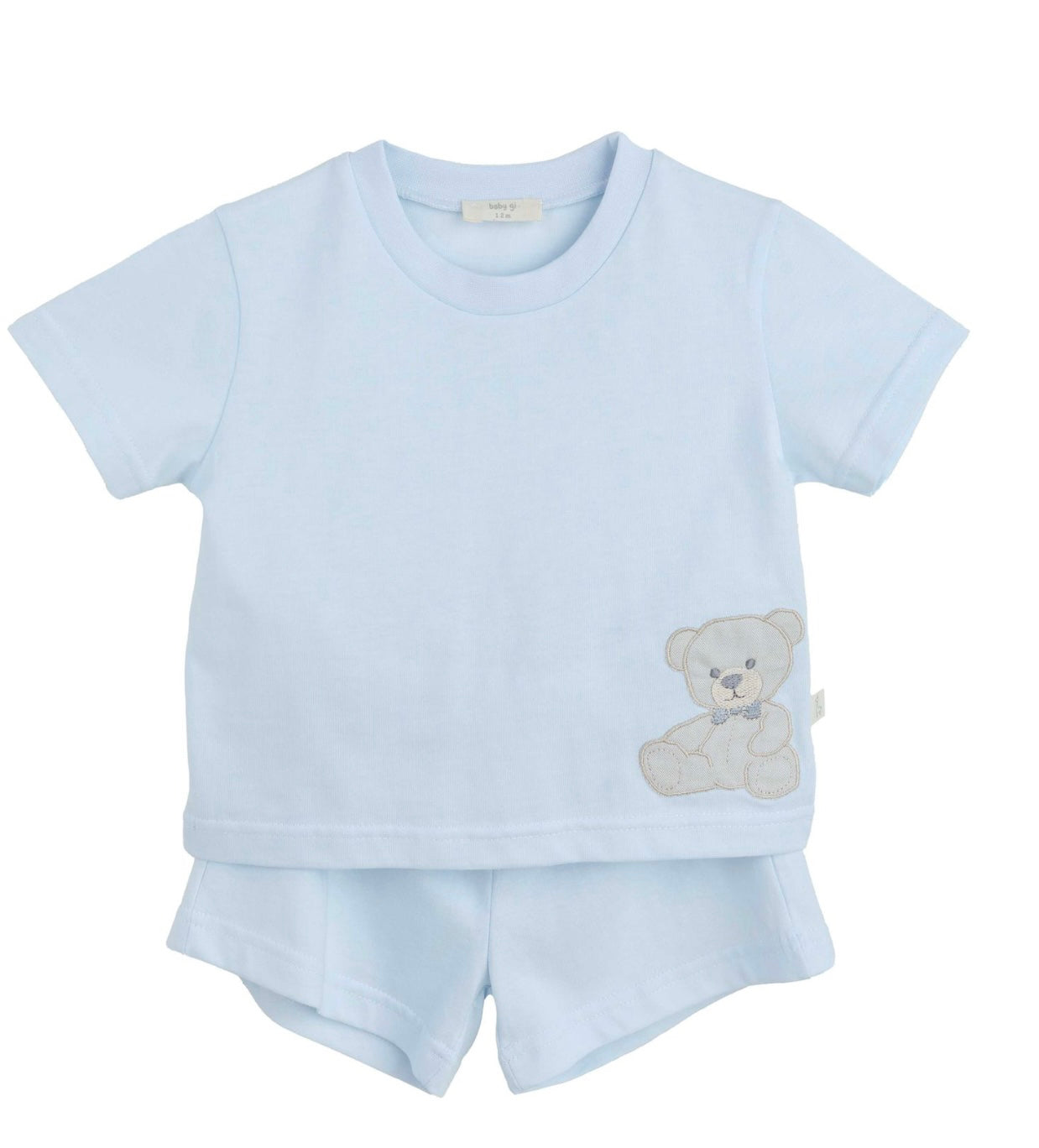 Baby Gi blue teddy bear cotton t-shirt & short set