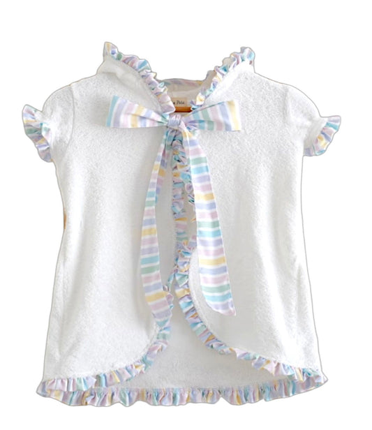 PRE ORDER - meia pata pastel stripe frilled poncho