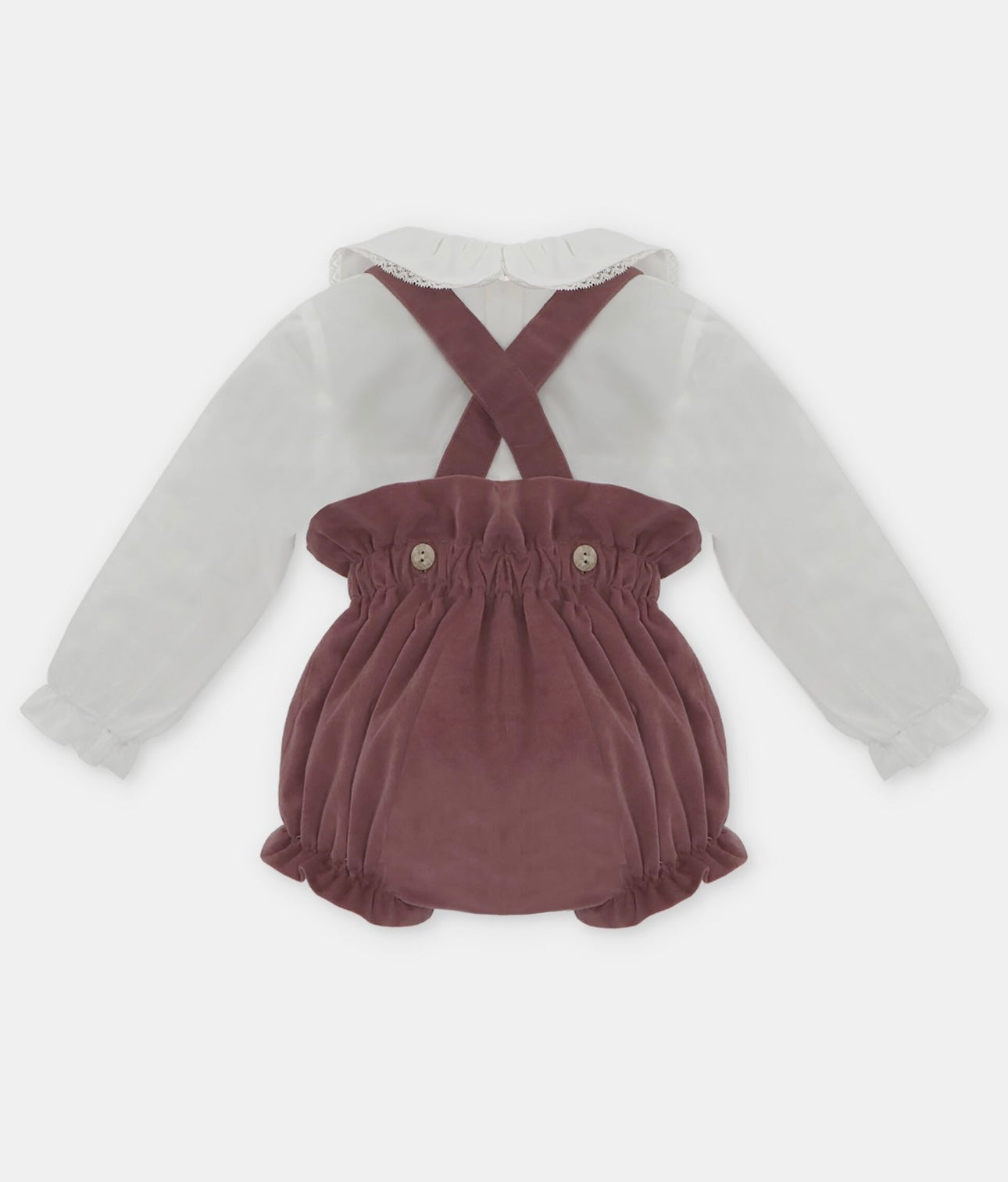 Martin Aranda rose romper & blouse set