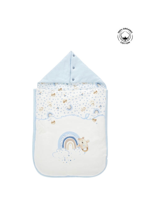PRE ORDER - Monnalisa blue & white Teddy sleeping bag