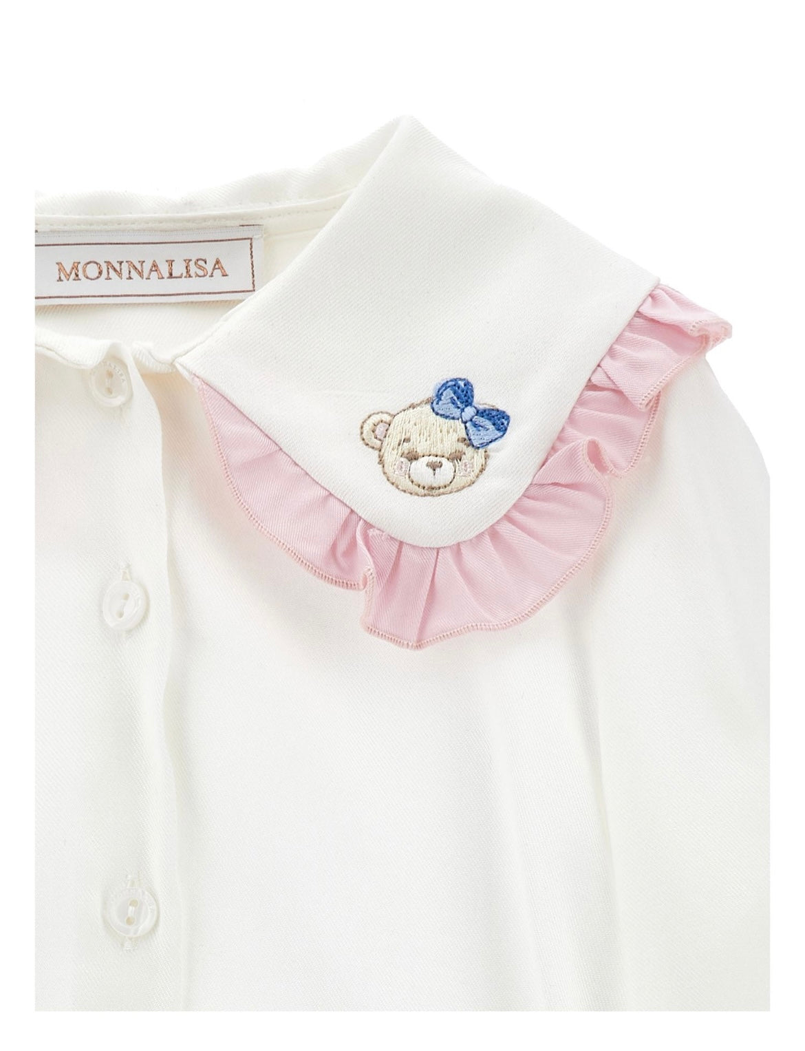 monnalisa white teddy blouse