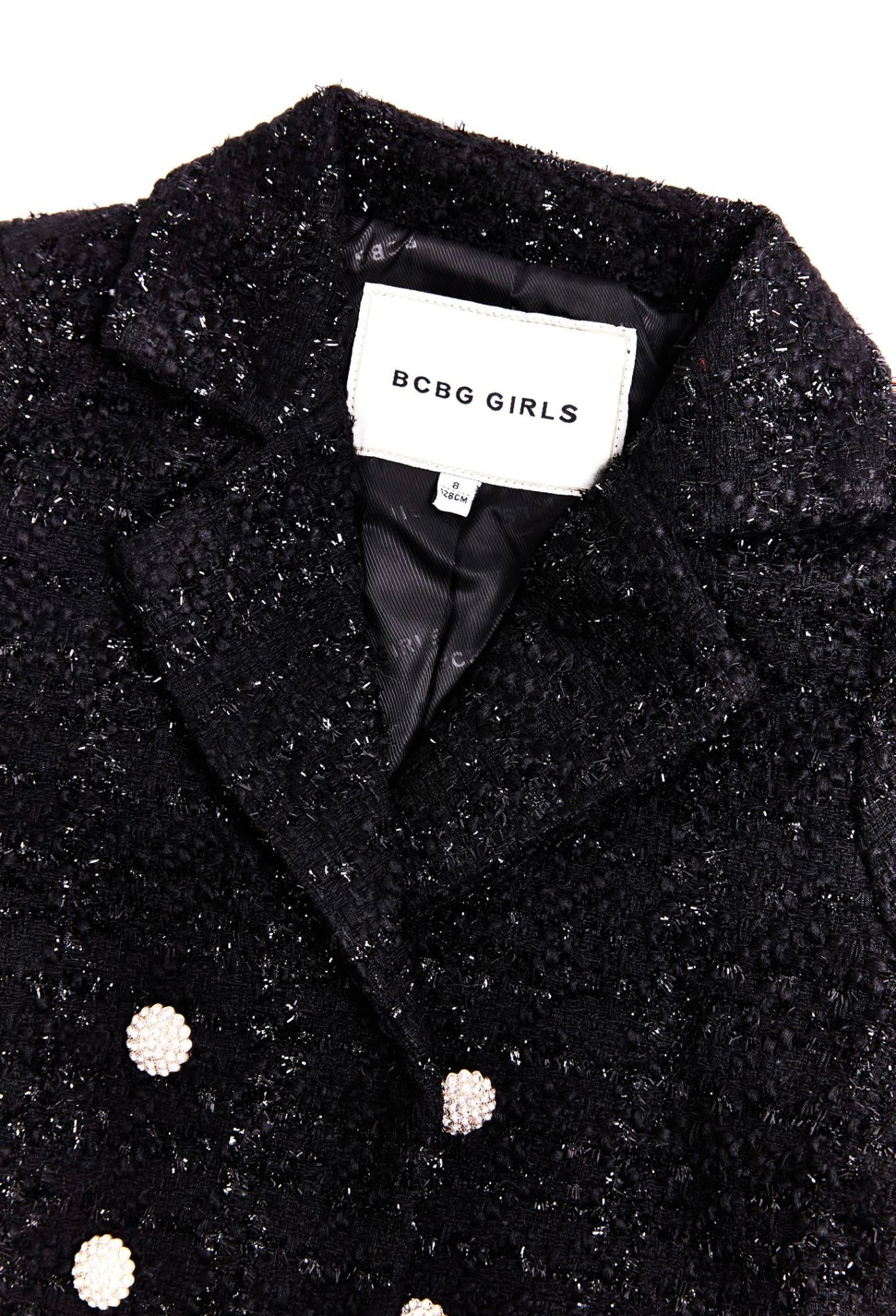 BCBG girls black tweed jacket & skirt set