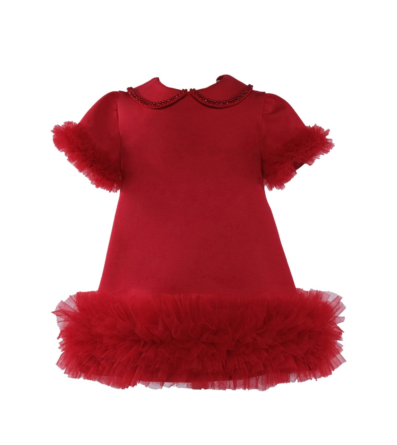 Bimbalo red tulle pearl dress