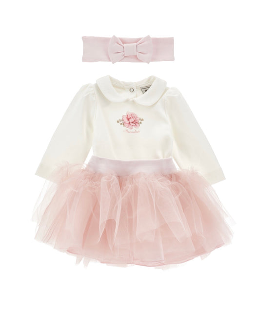 PRE ORDER - monnalisa pink tulle 3 piece skirt set