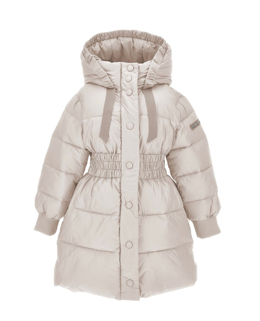 Monnalisa beige puffer longline coat
