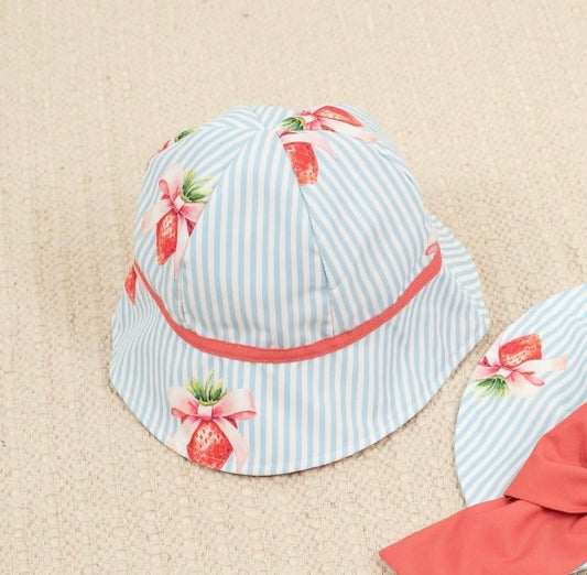 PRE ORDER - meia pata strawberry stripe panama sunhat
