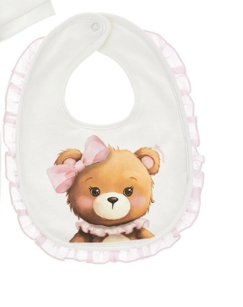 monnalisa Teddy bib - pink