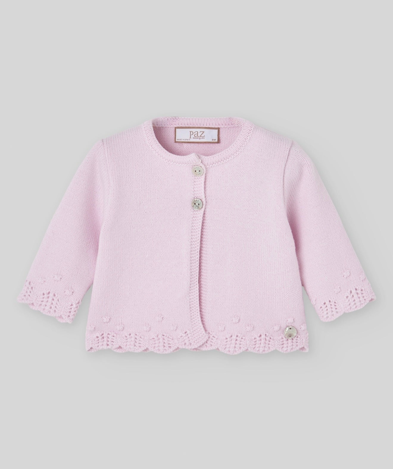 Paz Rodriguez baby pink knitted cardigan