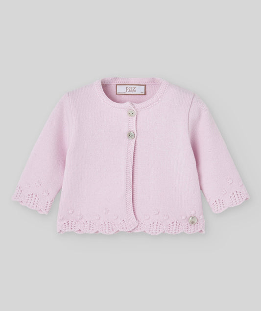Paz Rodriguez baby pink knitted cardigan