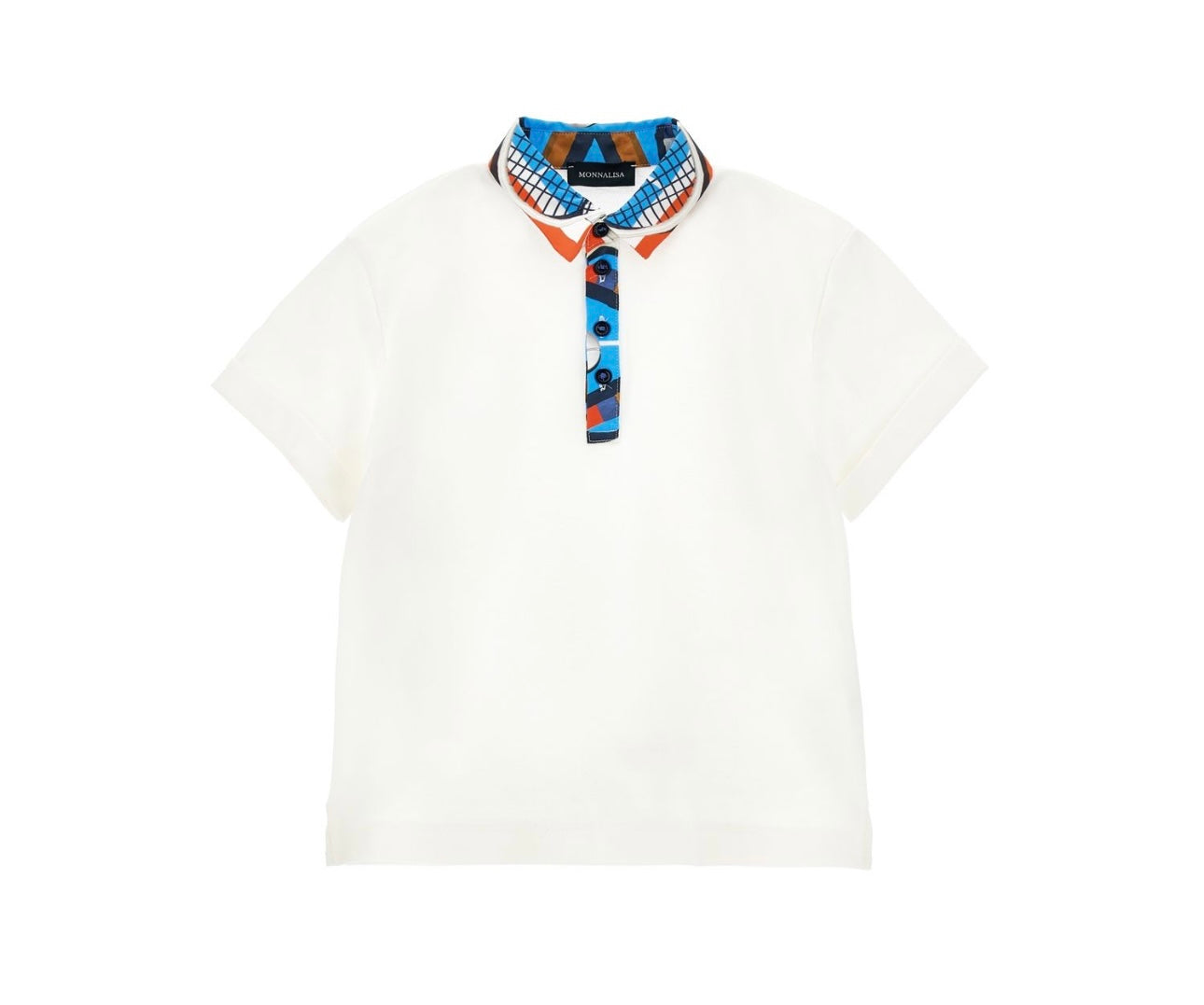 Monnalisa white & blue tennis polo shirt