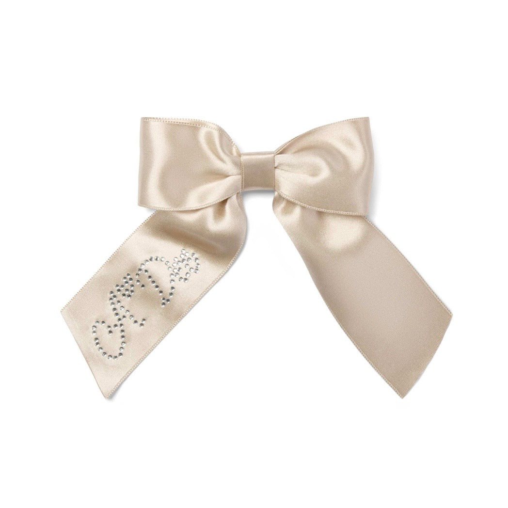 PRE ORDER - Adee Ariah beige satin bow clip