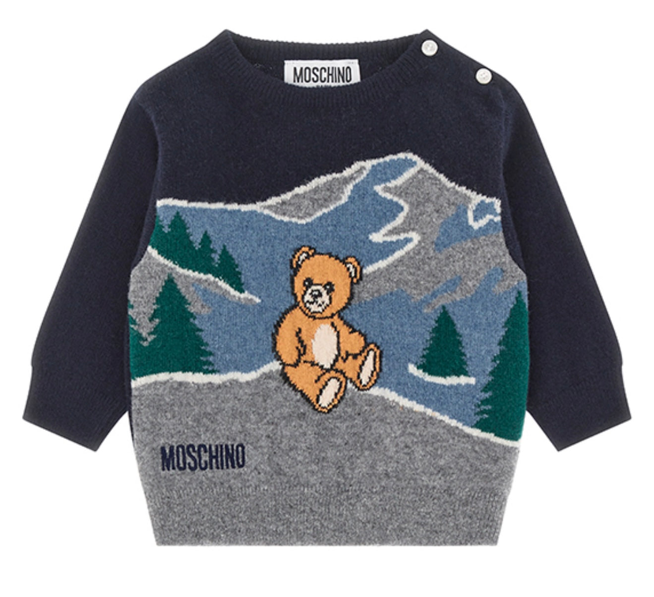 Moschino teddy ski slope knitted jumper