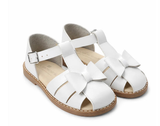 Andanines white baby bow sandals