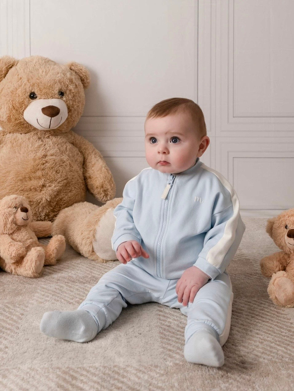 PRE ORDER - Mitch & son mini Zak 3 piece baby blue tracksuit set