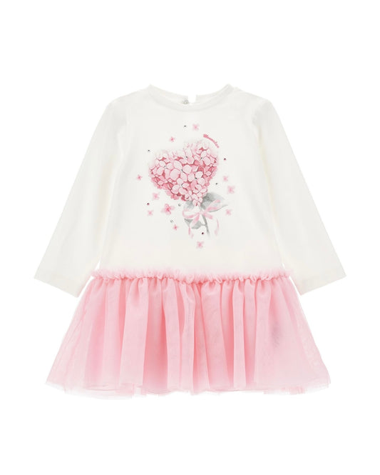 monnalisa pink & white tulle jumper dress