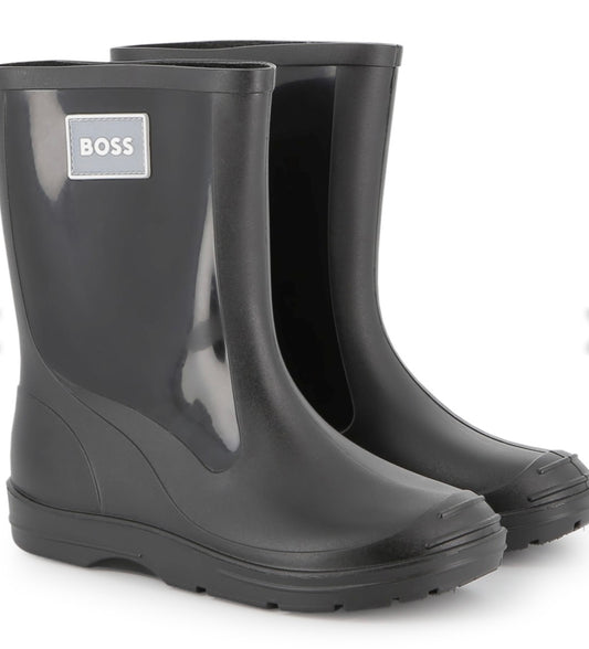 Boss black logo wellies