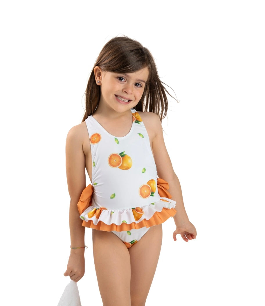 Meia Pata Acapulco oranges print swimsuit