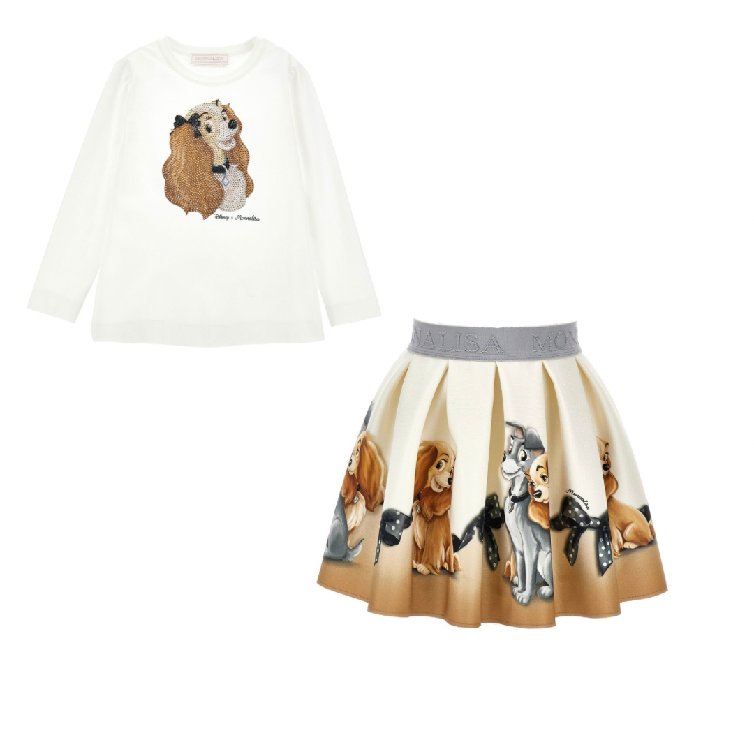 monnalisa lady & the tramp skirt set