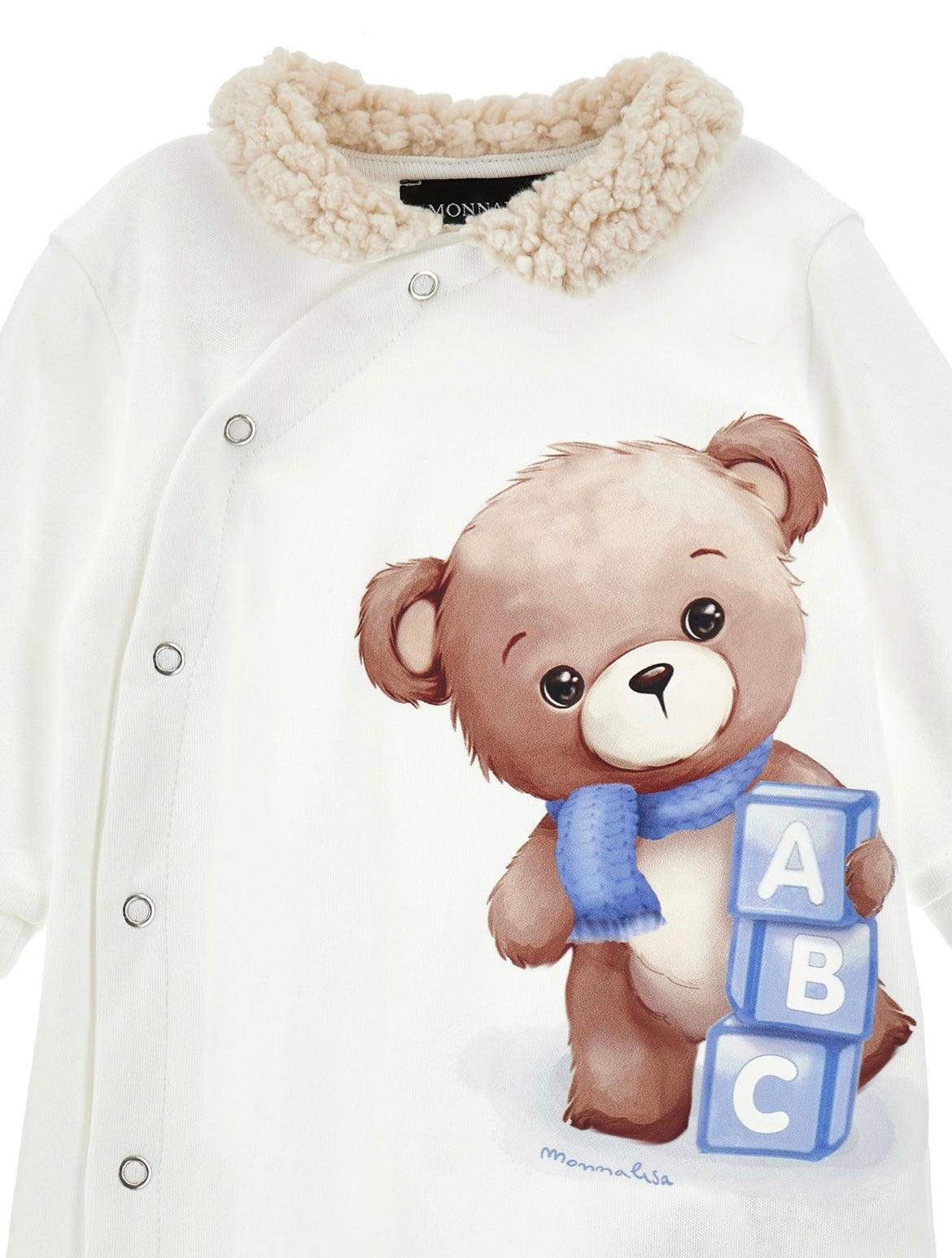 monnalisa teddy babygrow 2 piece set