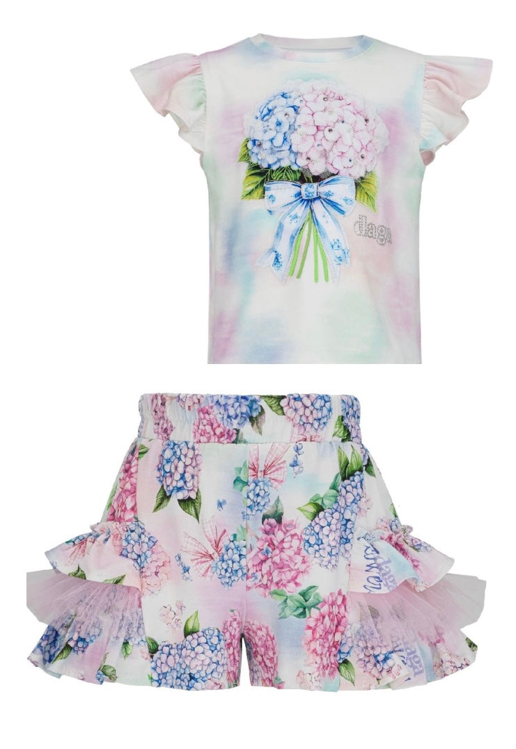 Daga pastel bloom floral tulle short set