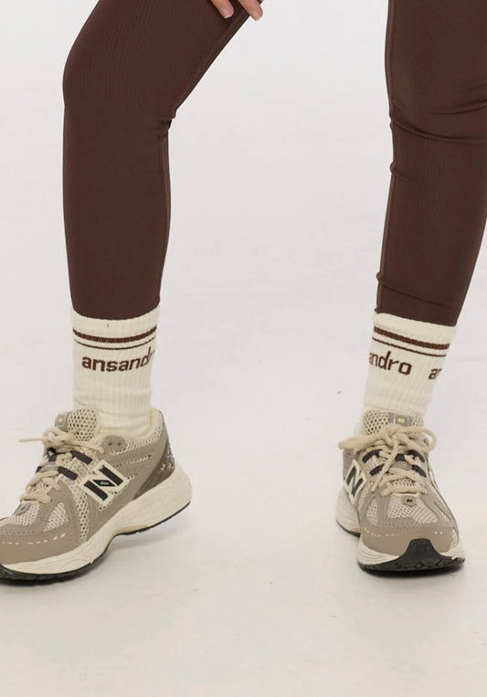 Ansandro chocolate half crew socks