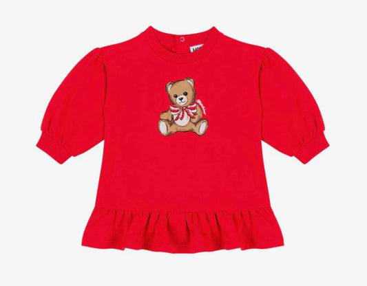 Moschino poppy red teddy jumper dress