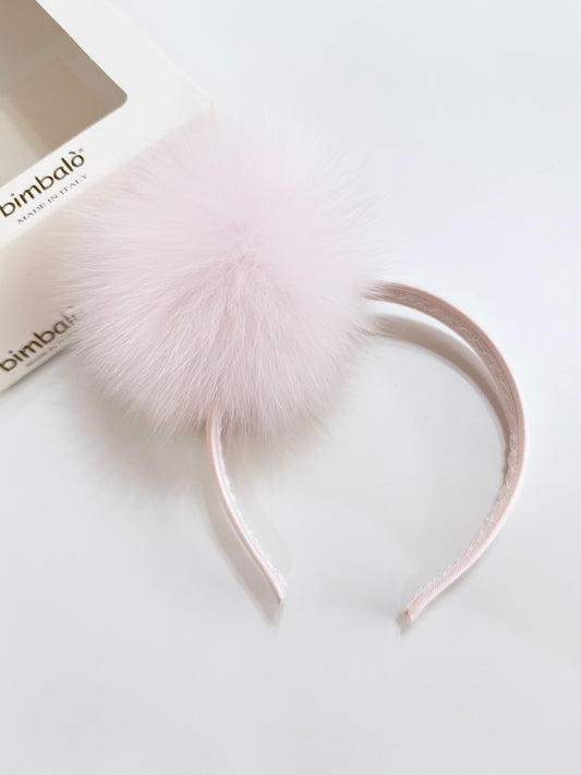 Bimbalo pink fur pom Pom headband