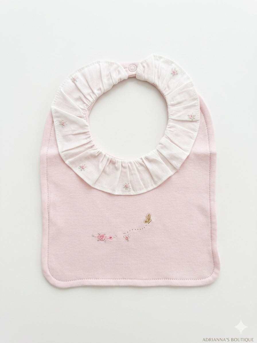 Adriana Mae fairy embroidered bib