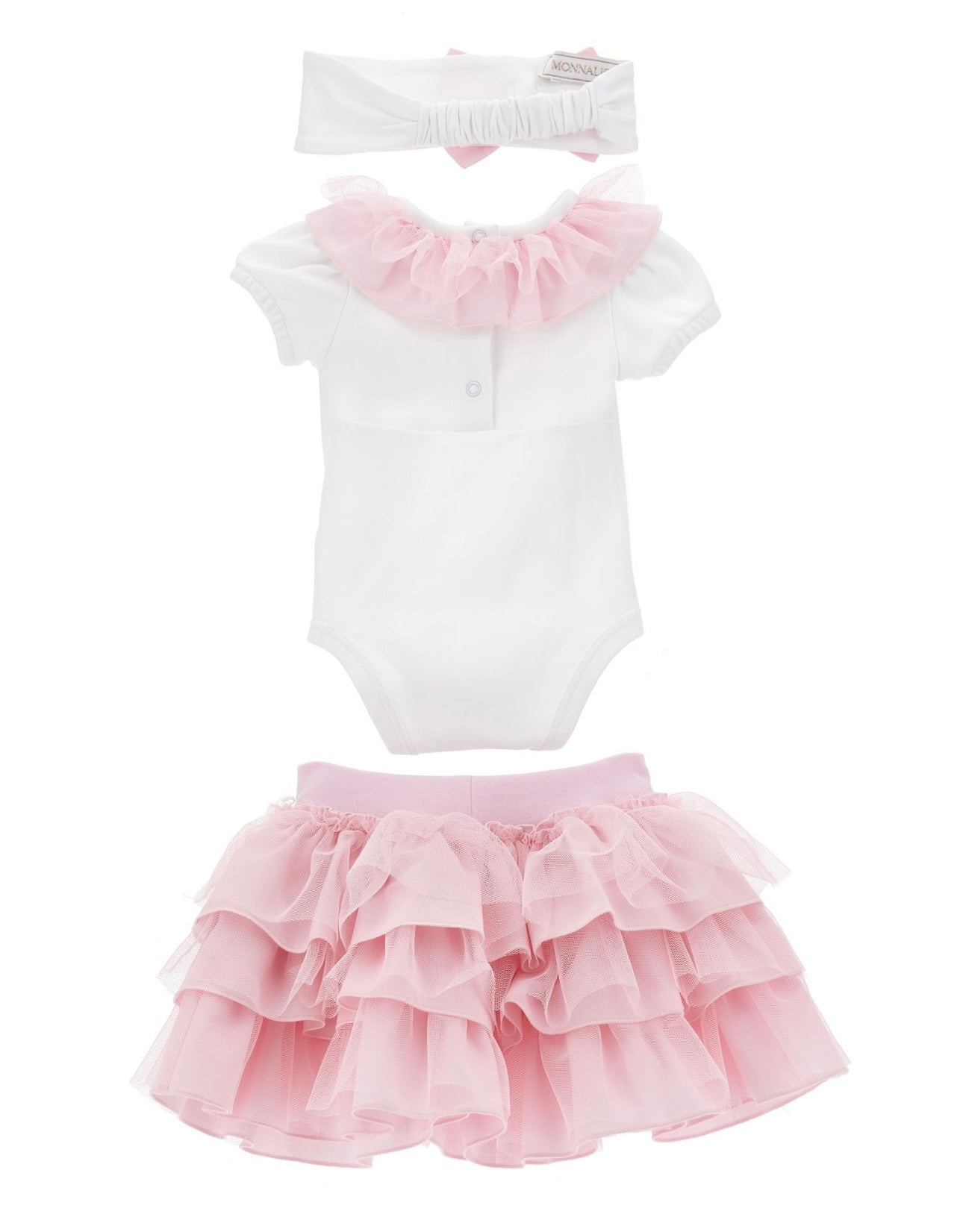 Monnalisa roses fairytail tulle skirt, body, & headband set