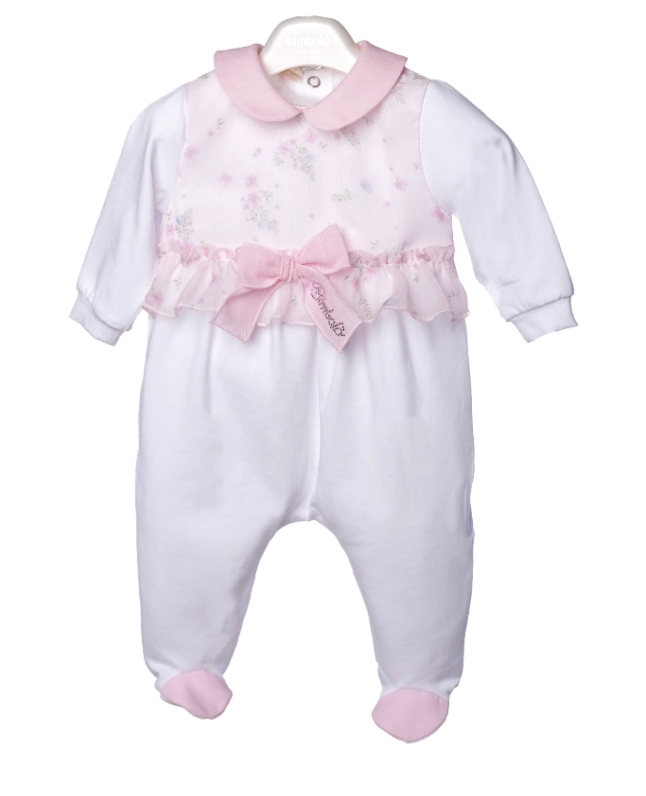 PRE ORDER - Bimbalo pink tulle floral cotton babygrow