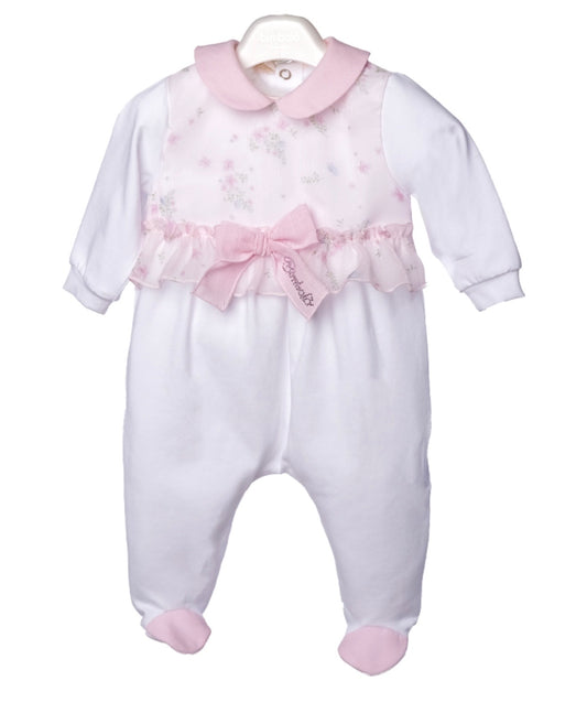 PRE ORDER - Bimbalo pink tulle floral cotton babygrow