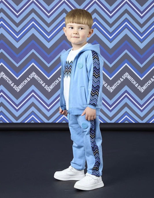 PRE ORDER - Mitch & son Warren zig zag zipper tracksuit 3 piece set