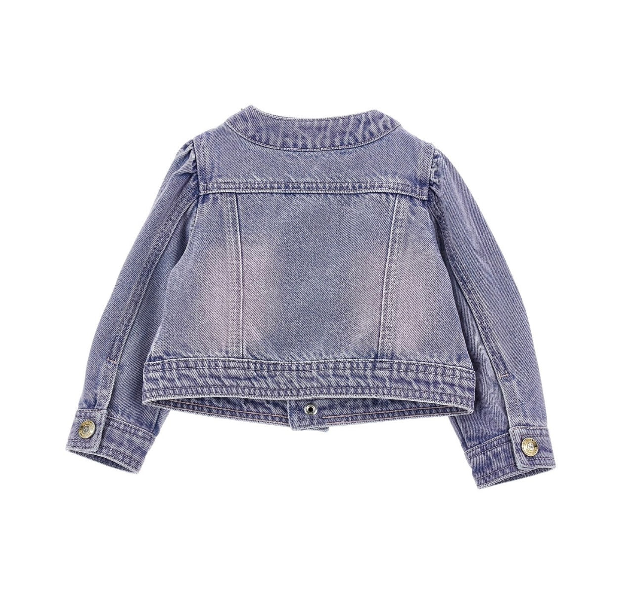 Monnalisa pink wash denim rose jacket